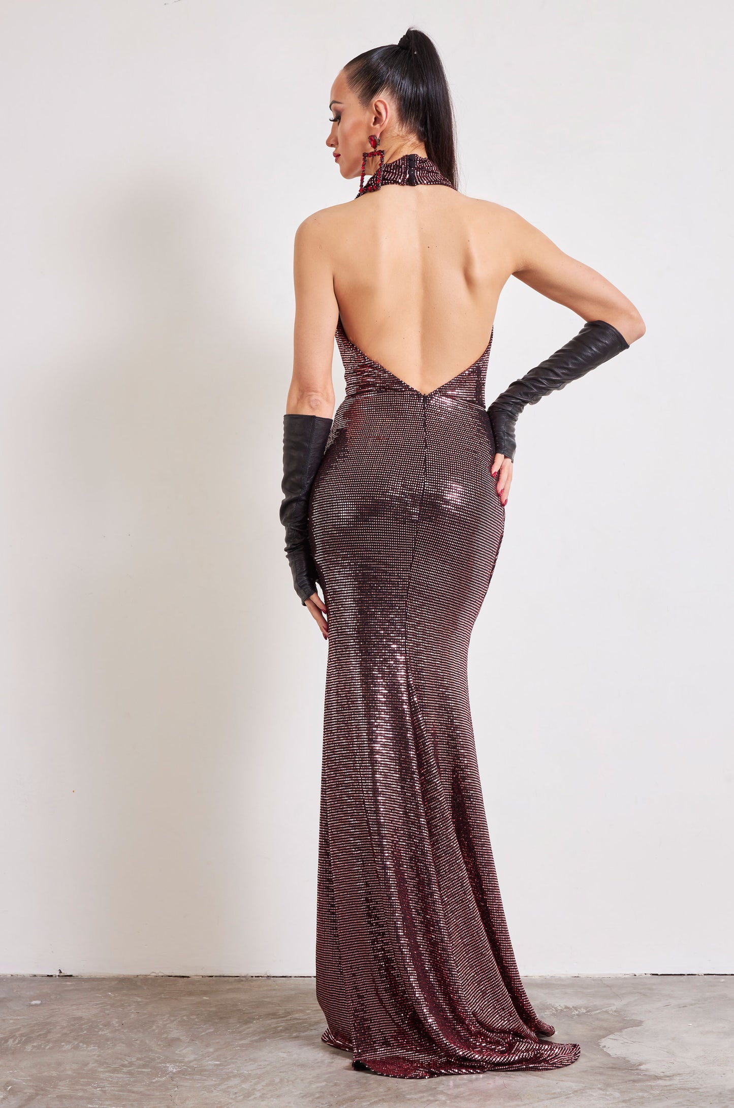 Deep-V Luxury Sequin Evening Dress