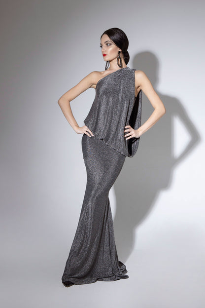 Asymmetric Sleeveless Evening Dress