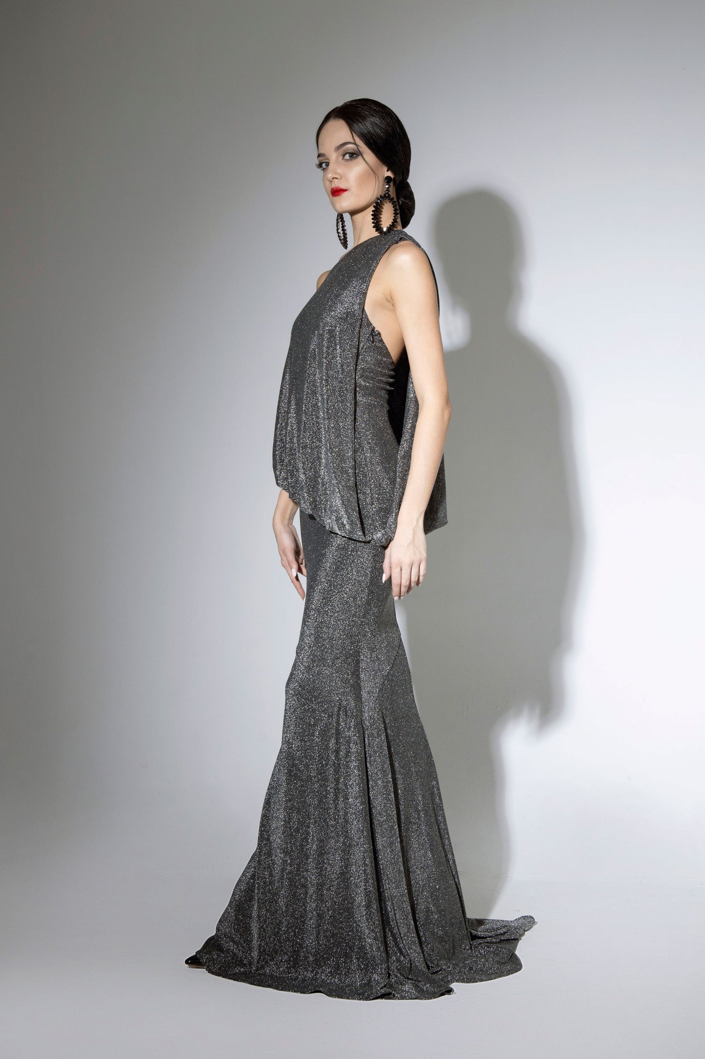 Asymmetric Sleeveless Evening Dress