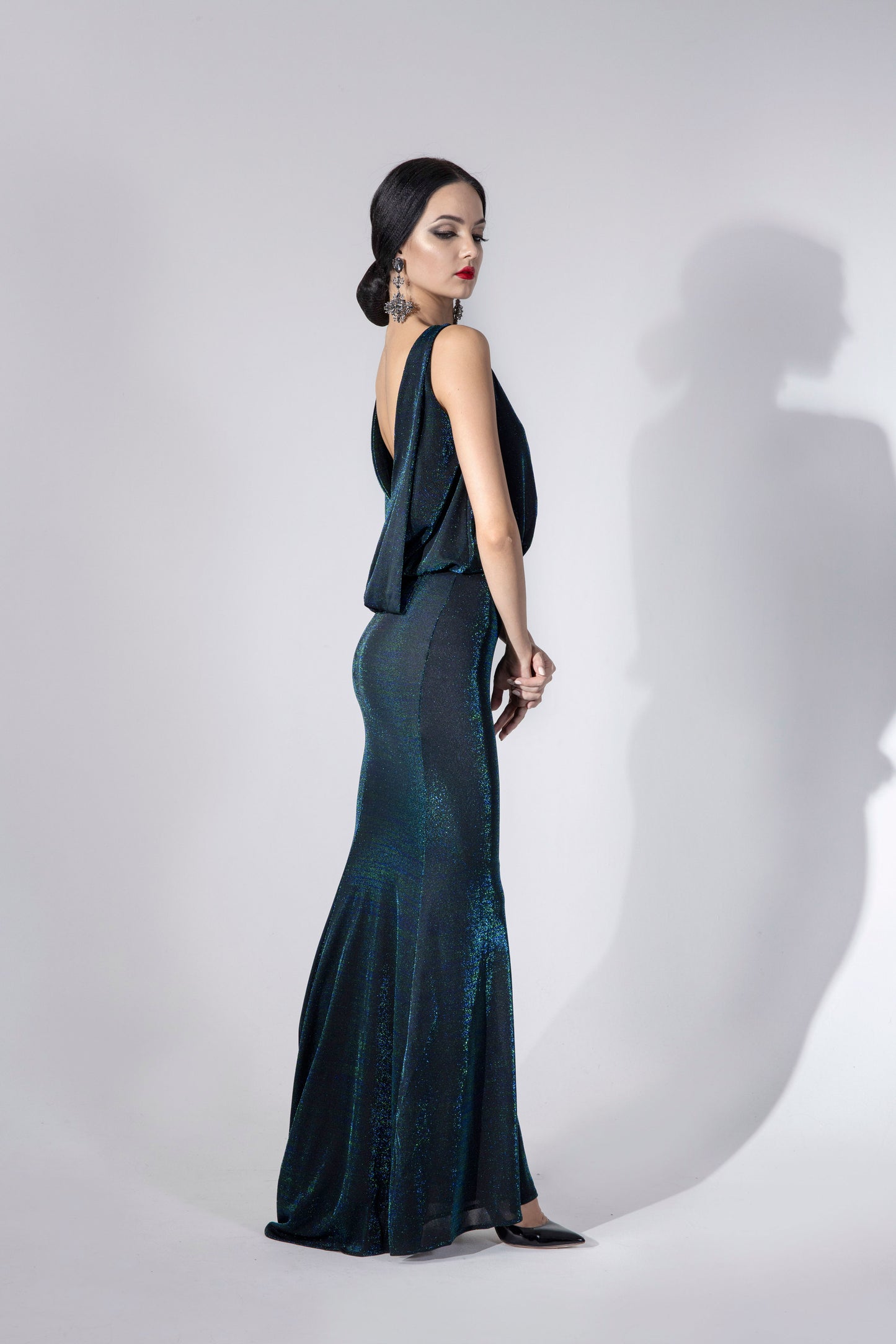 Sleeveless Open Back Evening Dress