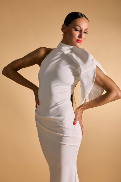 Asymmetric Shoulder Evening Dress