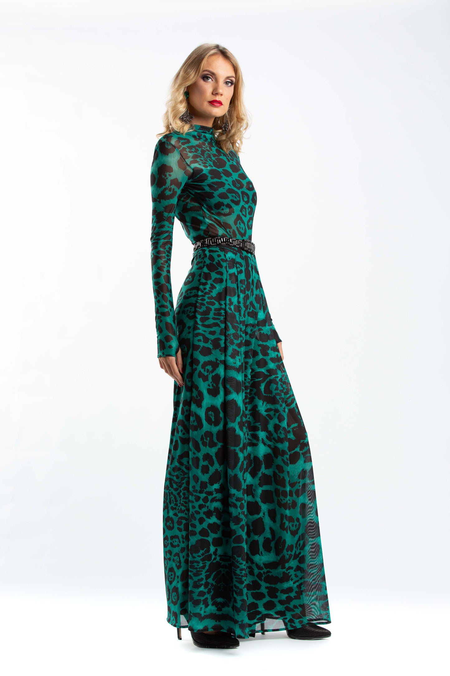 Leo Print Wide Leg Pants