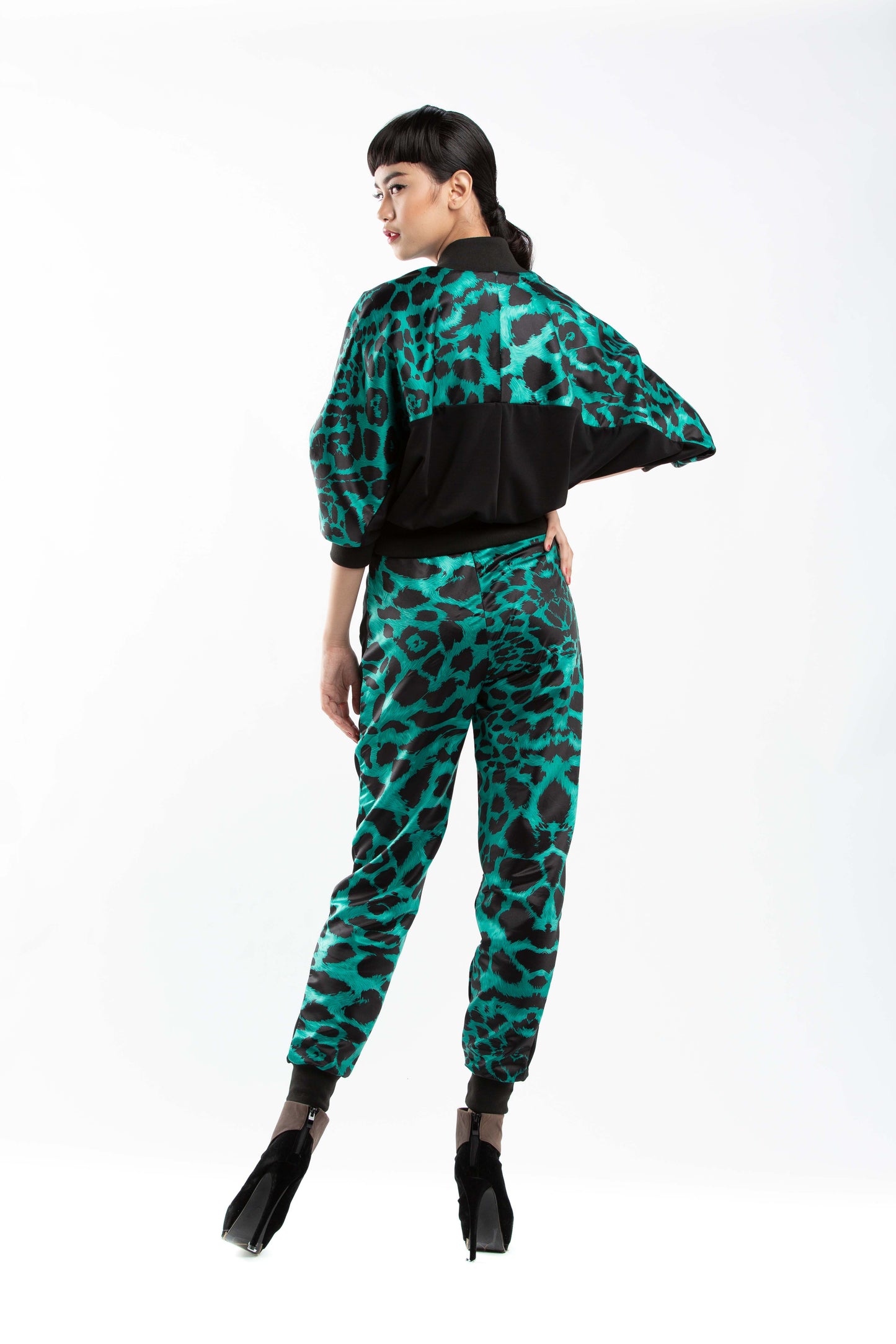 Green Leo Print Pants