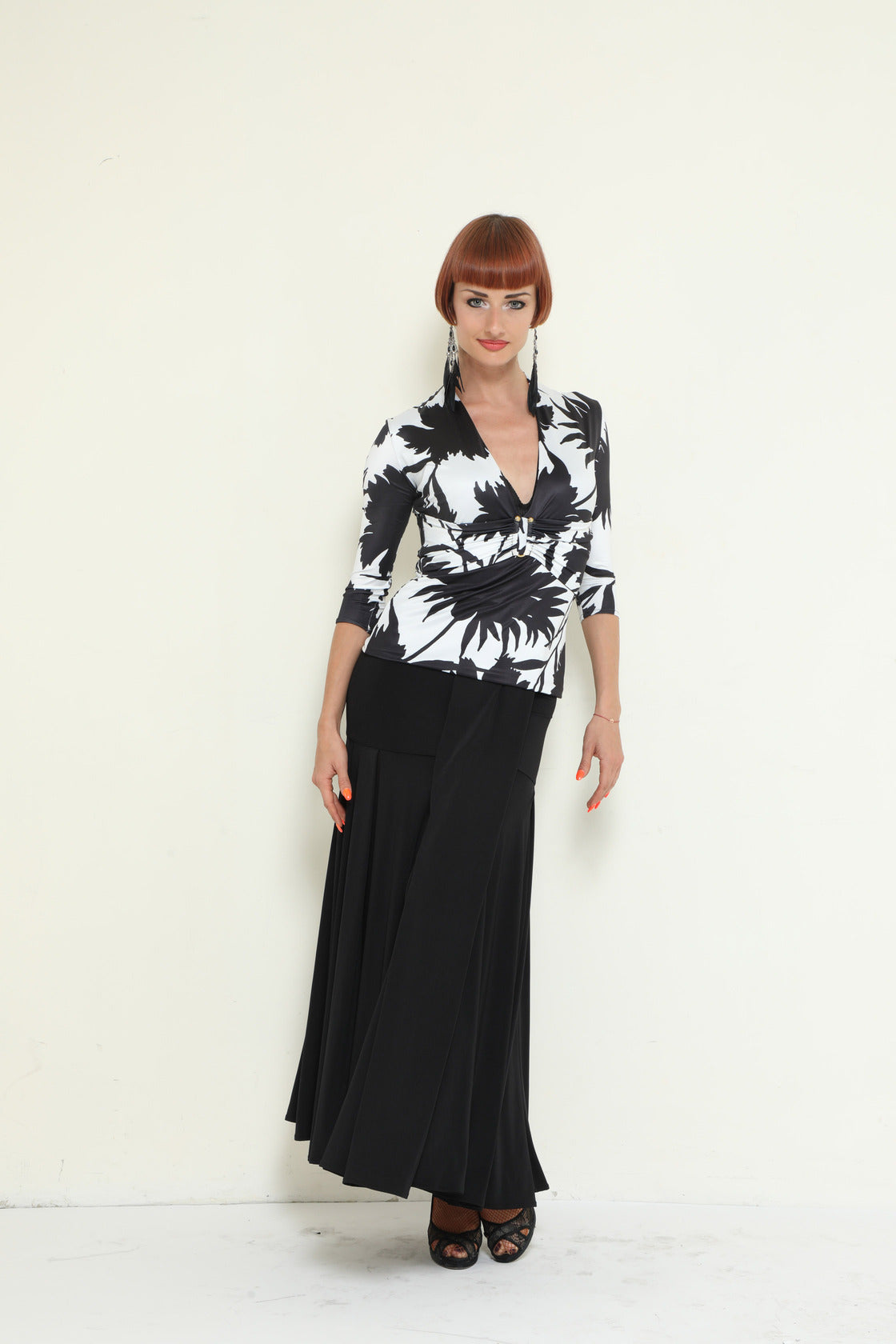 Box Pleated Long Skirt