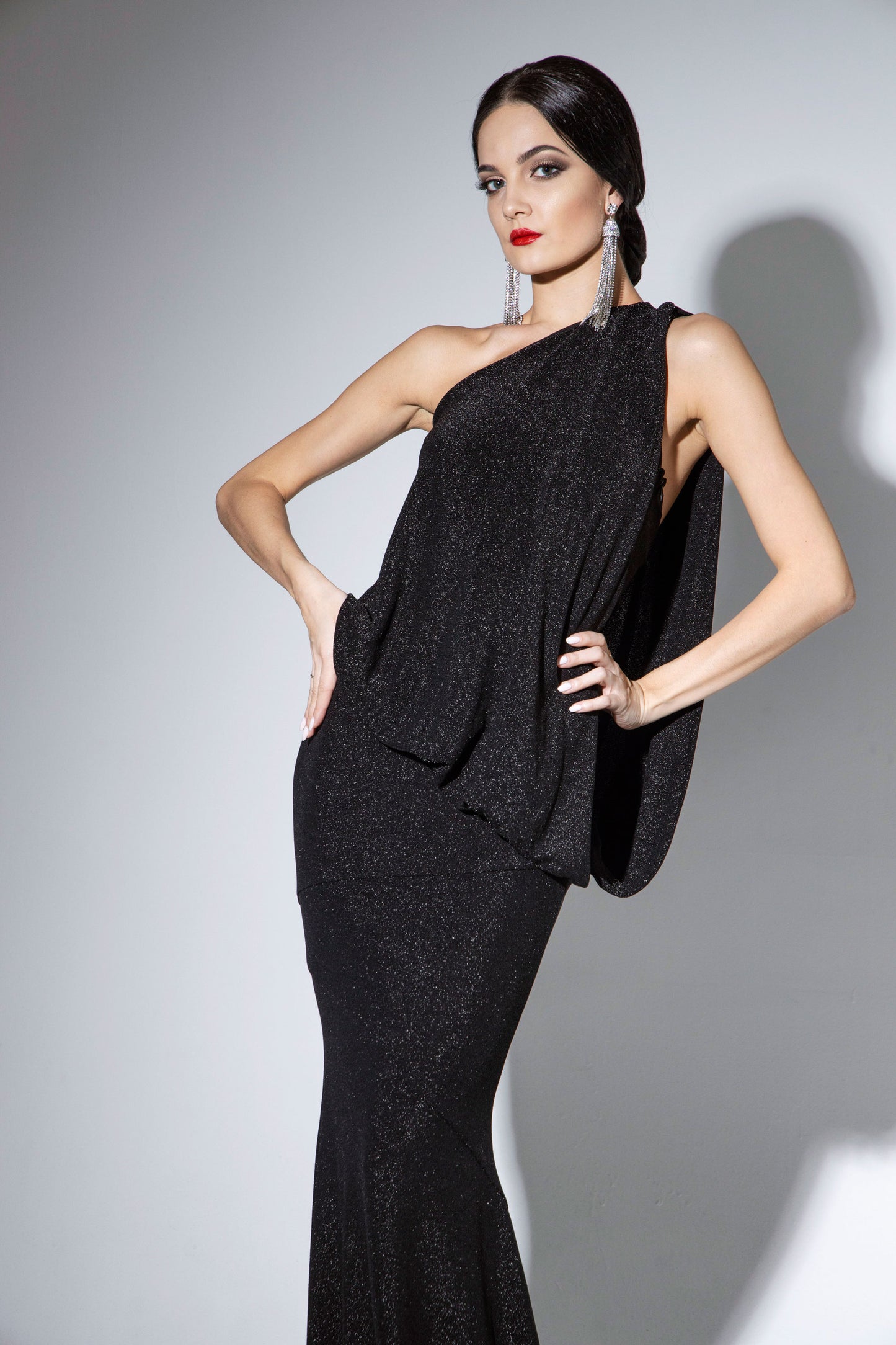 Asymmetric Sleeveless Evening Dress