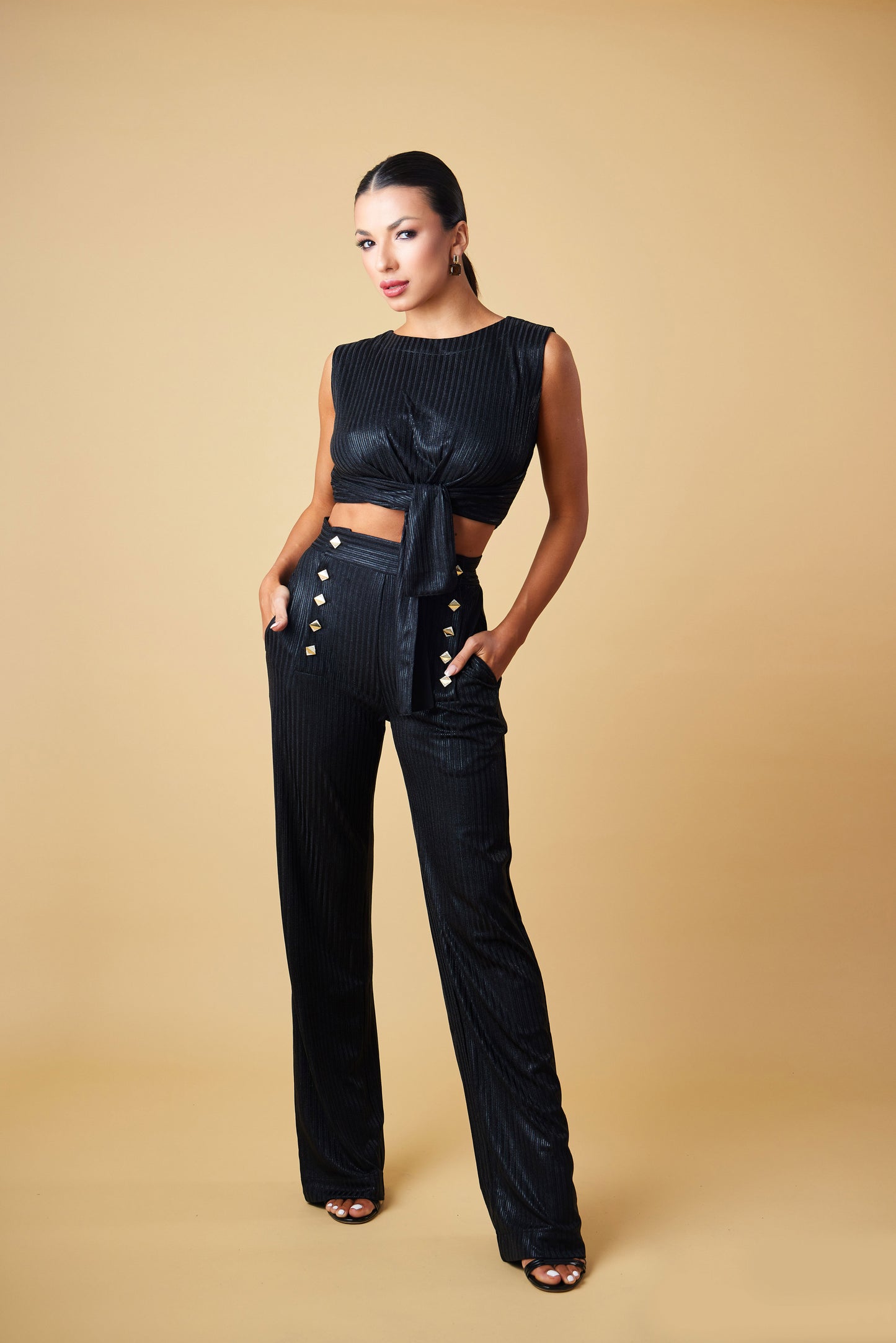 High Waist Buttons Pants