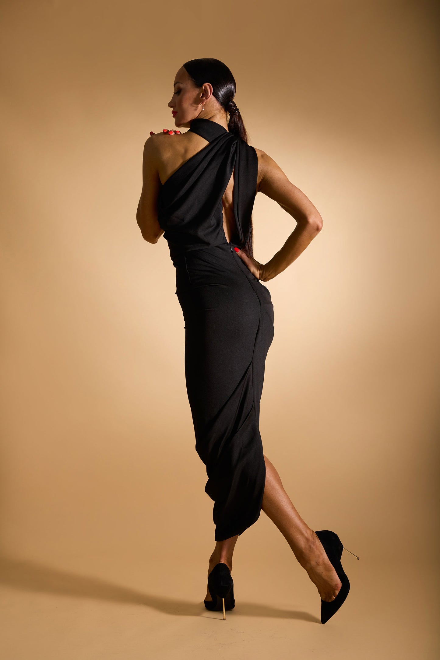 Sleeveless Asymmetric Evening Dress