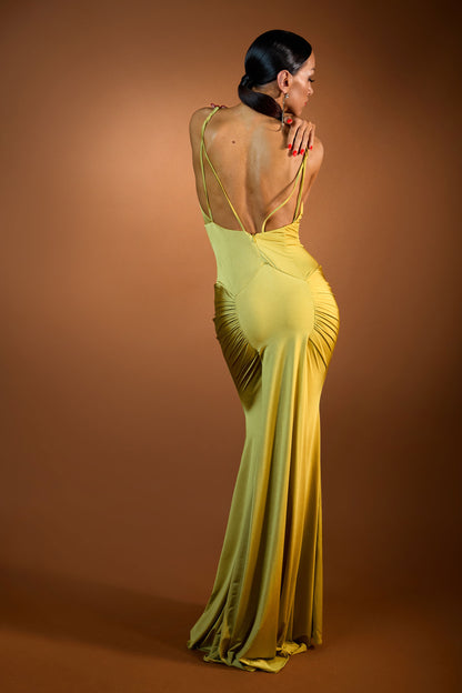 V-Neck Sleeveless Evening Dress